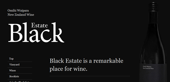Black Estate, B & W Web Design