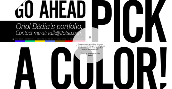 Oriol Bedia's Portfolio, Black and White Website