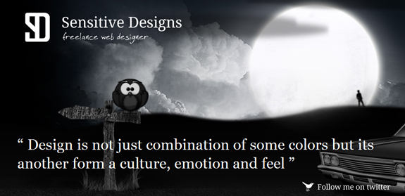 Sensetive Designs, Black and White Website