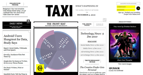 Design Taxi, Black and White Website