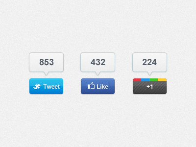 Share Buttons - Free PSD