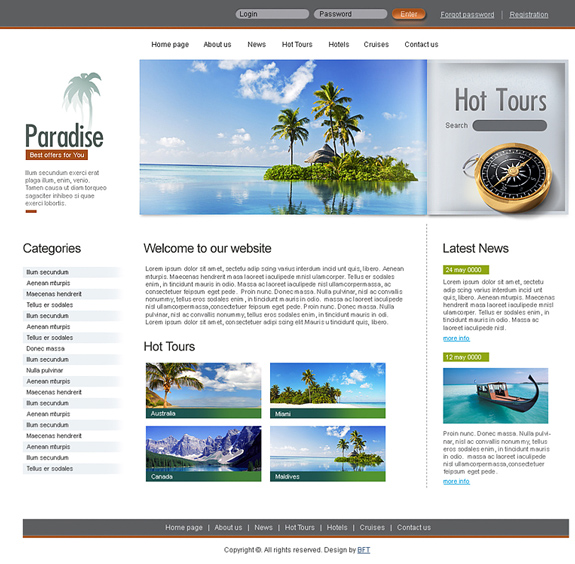 Travel Psd Template Download