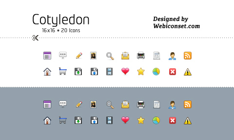 Cotyledon Mini Icons Free for Download 