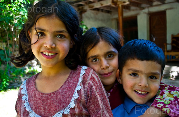 happy kids in a village, pakistan