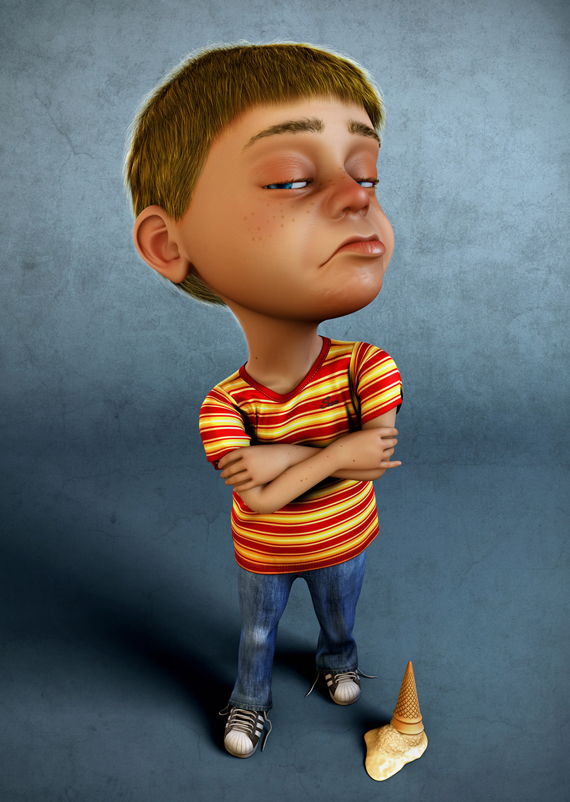 annoyed kid character