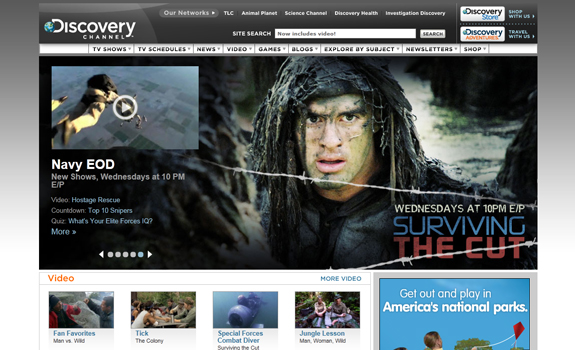 discovery channel, html 5 website design