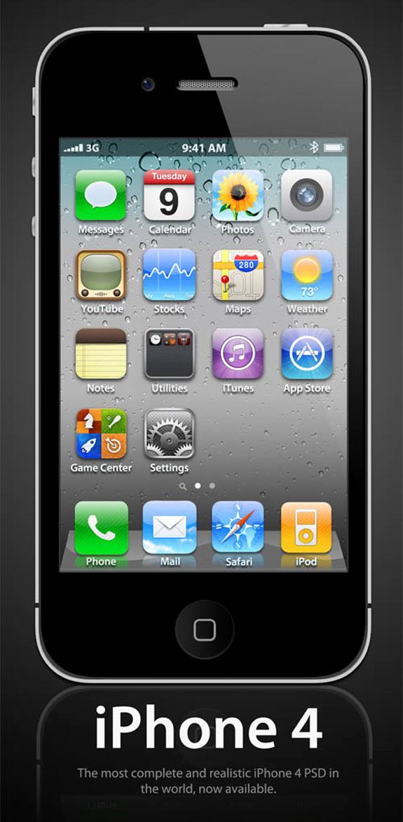 IPhone 4G PSD Template