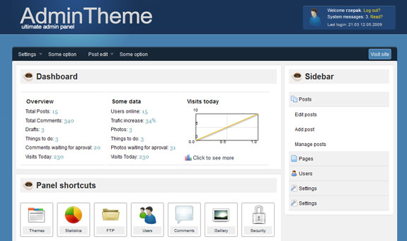 Admin Panel Theme, Web Application Interface Designs