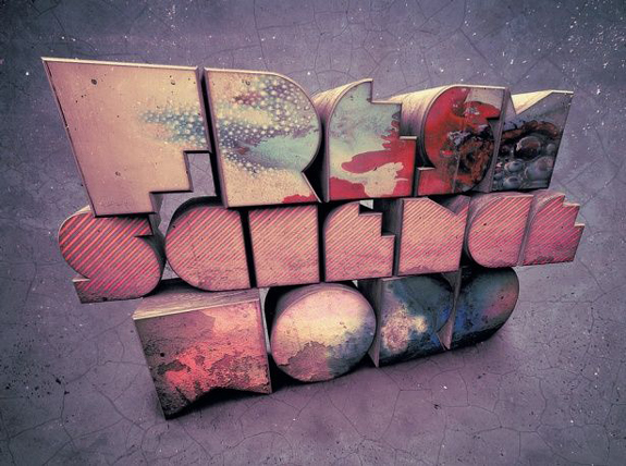 Blocks in 3D Text, Photoshop Effects 