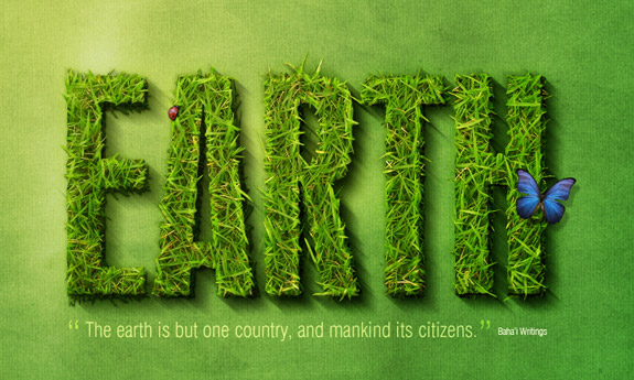 Earth, 3D Text in Photoshop