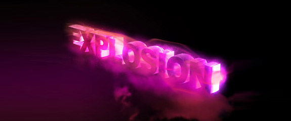 Explosion, 3D Text in Photoshop