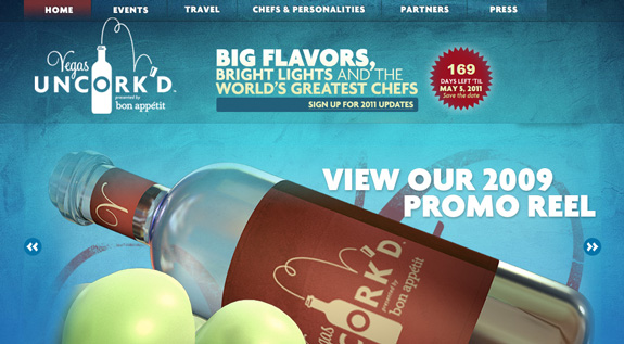 Vegas Uncork's, Web Layouts and Interfaces