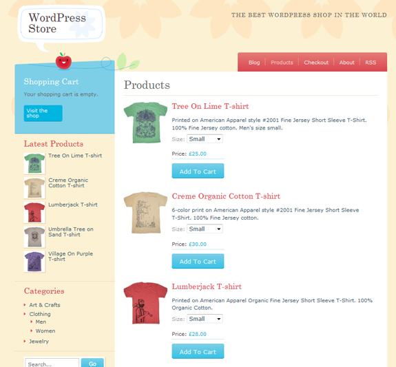 Crafty Cart WordPress E-Commerce Store