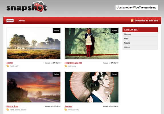 Snapshot, WordPress Gallery of Photography Themes