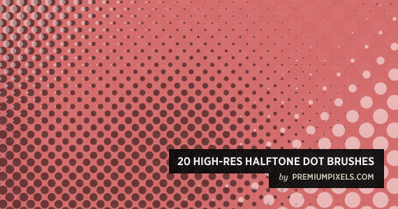 20 High Resolution Halftone Dot Brushes