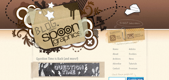 Blog Spoon Graphics, Unique Blog Header Designs