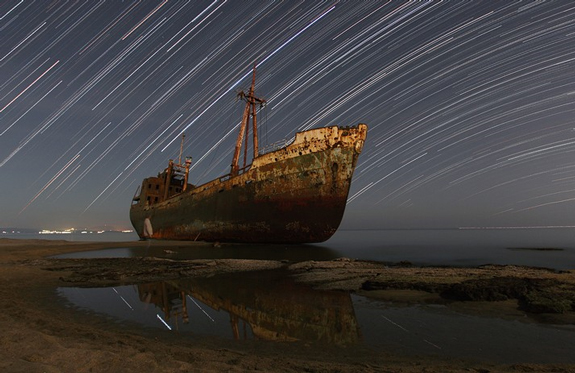 Boat and Sea Meteor Shower