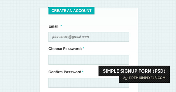 Simple Sign Up From Psd