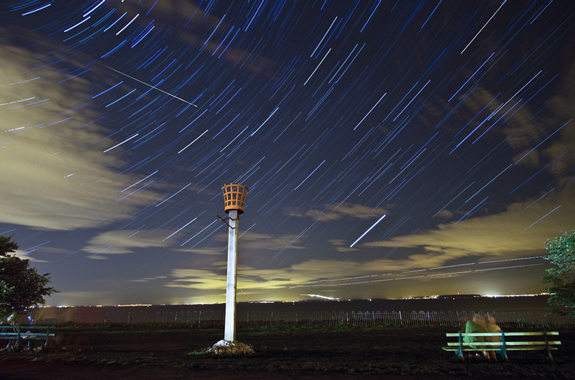 Star Trails with Perseids Meteor