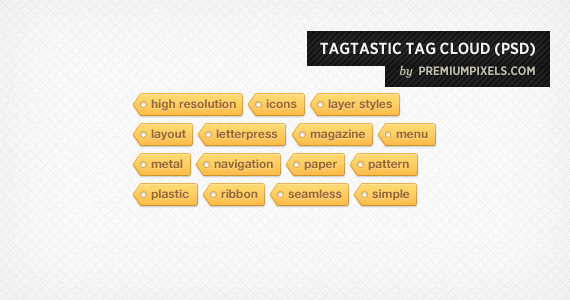 Tagtastic Tag Cloud PSD, Open Source Web Design Resources