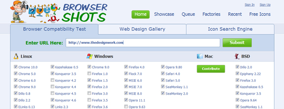 Browser Shots, Useful Sites for Web Designer and Developers