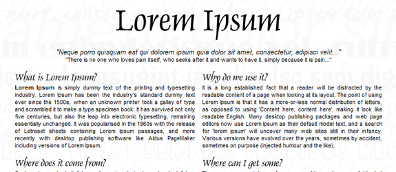 Lorem Ipsum, Dummy Text for the Printing and Typesetting Industry