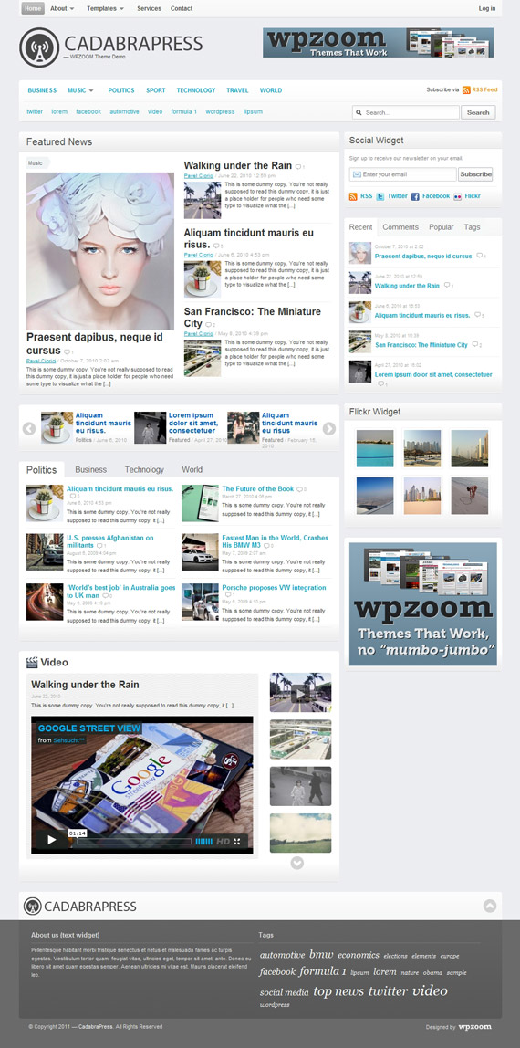 Cadabra Press, WordPress Magazine Theme