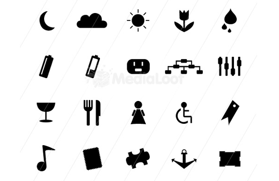 Monochrome Symbols Icon Set