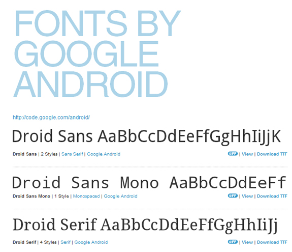 Free Fonts By Google Android