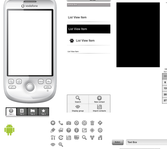 Stencil Set For Google Android Prototyping