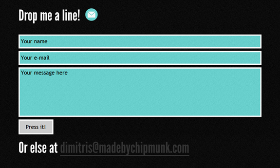 Chipmunk, Beautiful Contact Page Design