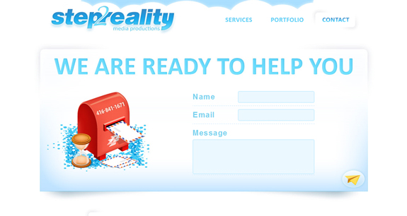 Step2Reality, Beautiful Contact Page Design