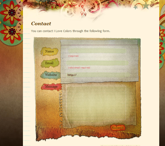ilovecolors, Beautiful Contact Page Design