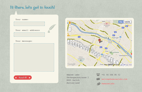 Amazee Labs, Beautiful Contact Page Design