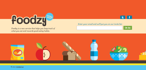 Foodzy, Coming Soon Web Design