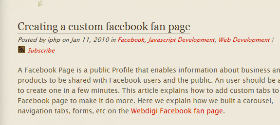 Creating a custom facebook fan page