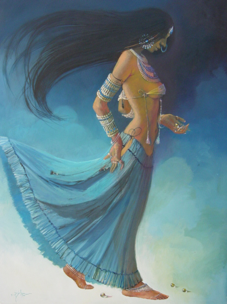 Walk On Clouds, Female Figure Painting