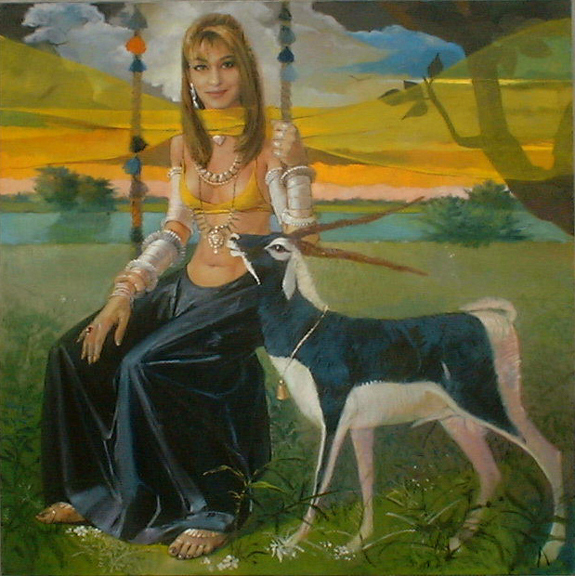 Shehzadi, Female Figure Painting