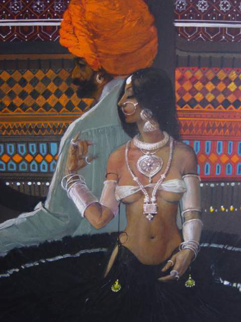Rajhistani Couple Painting