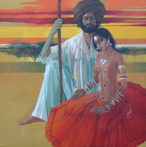 Rajhistani Couple Painting II