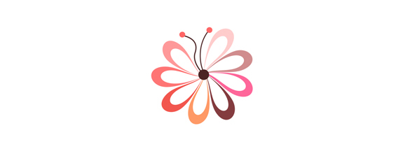 Flower Butterfly Logo Design Idea