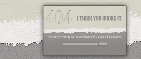 404 Error Page Web Element