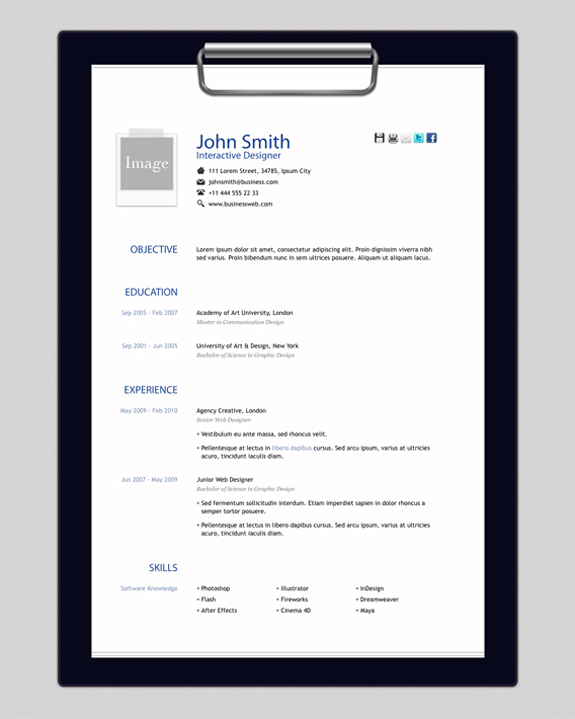 free professional online one page resume templates  u2013 the design work