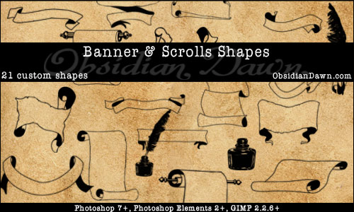 Banner + Scrolls Custom Shapes