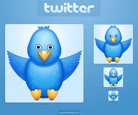 Cute Twitter Bird Icon Set