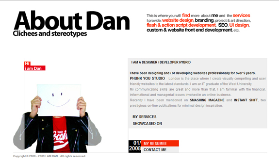 I am Dan - About Page Design