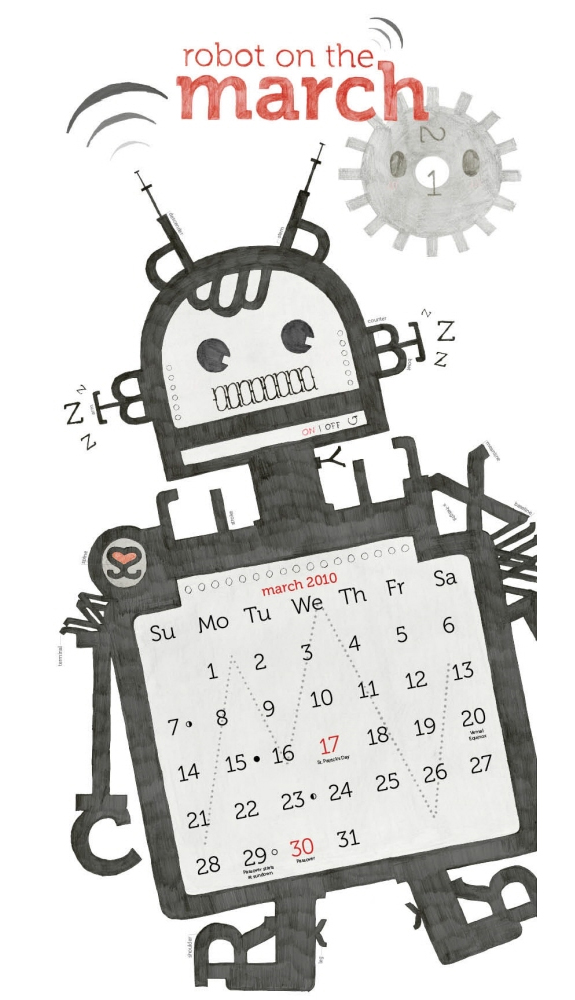Robot on the March - Calendar Design
