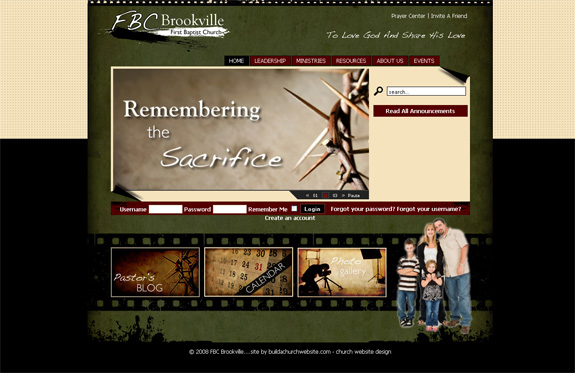 FBC Brookville - Church Web Layout