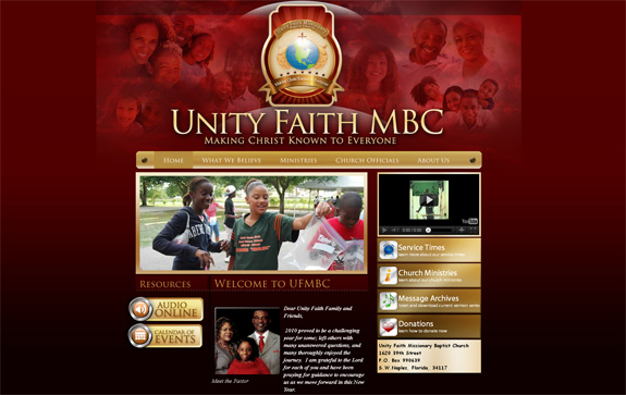 Unity Faith MBC - Church Web Design