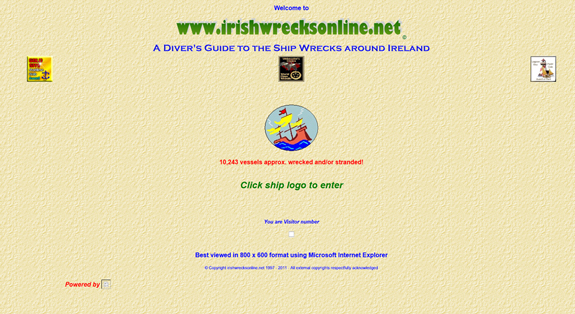 Irish Wrecks - Bad Web Design